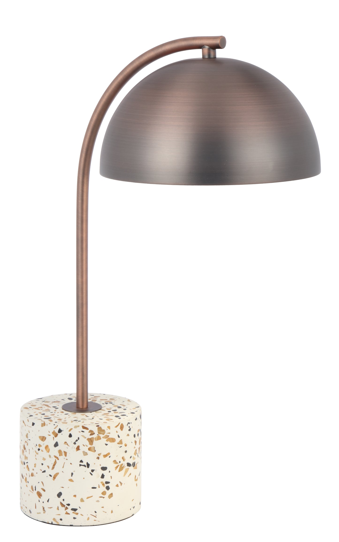 TFS TABLE LAMP 6wGU10max L:310 W:200 H:470 2.0line swt WHITE TERRAZO / BRONZE