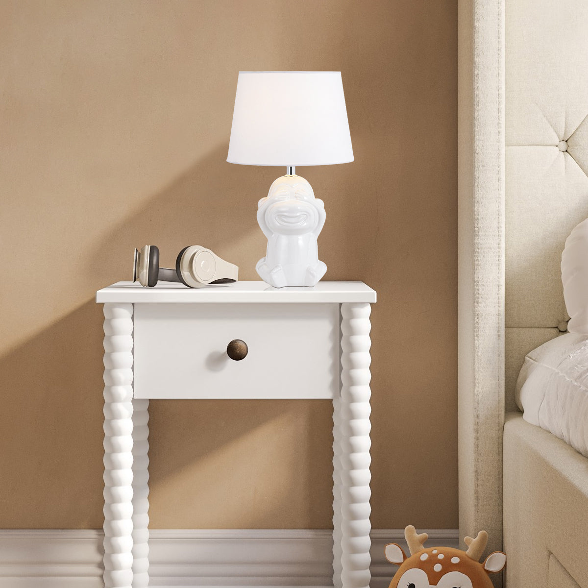 TFS CERAMIC TABLE LAMP 25wE27max H:380 D:215 WHITE/WHITE