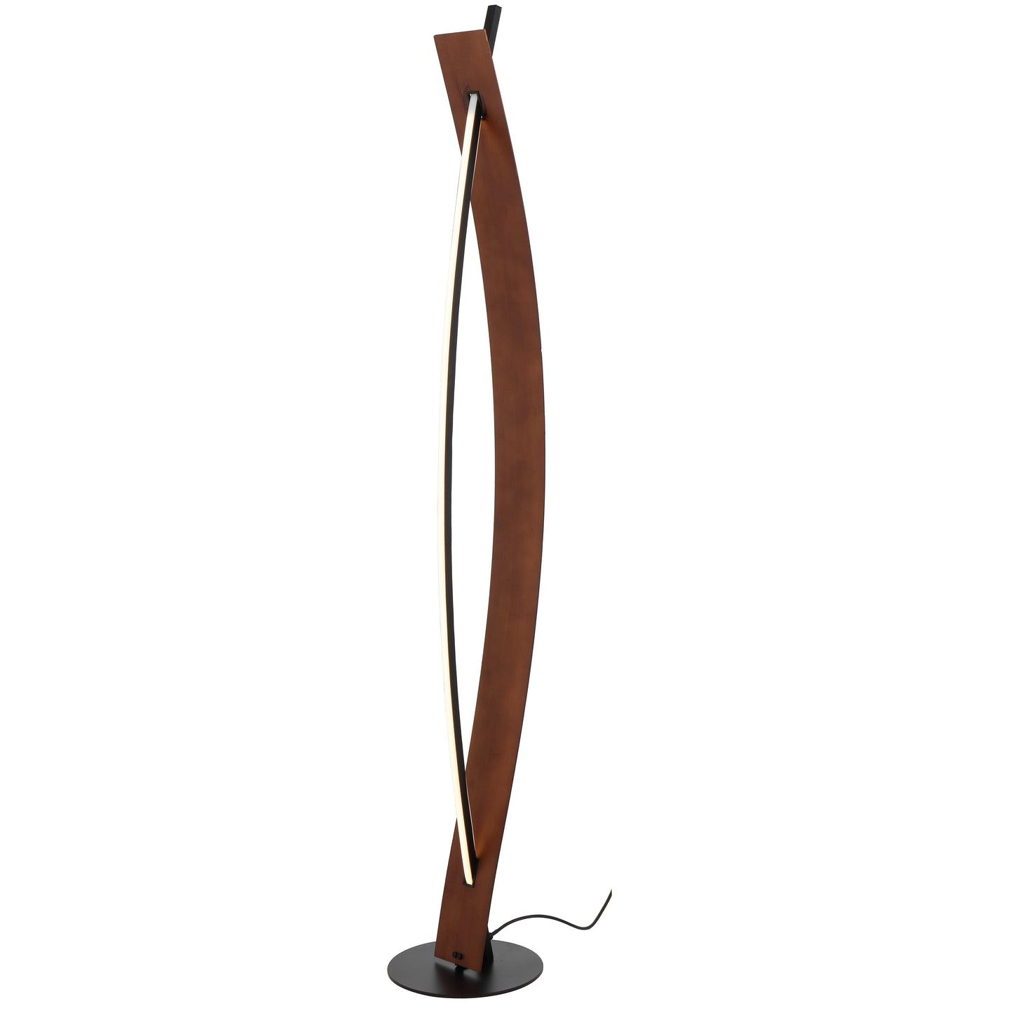 Amber TFS FLOOR LAMP 18wLED D:180 H:1350 1440Lm FOOTSWTCH 3000K BLACK / WALNUT