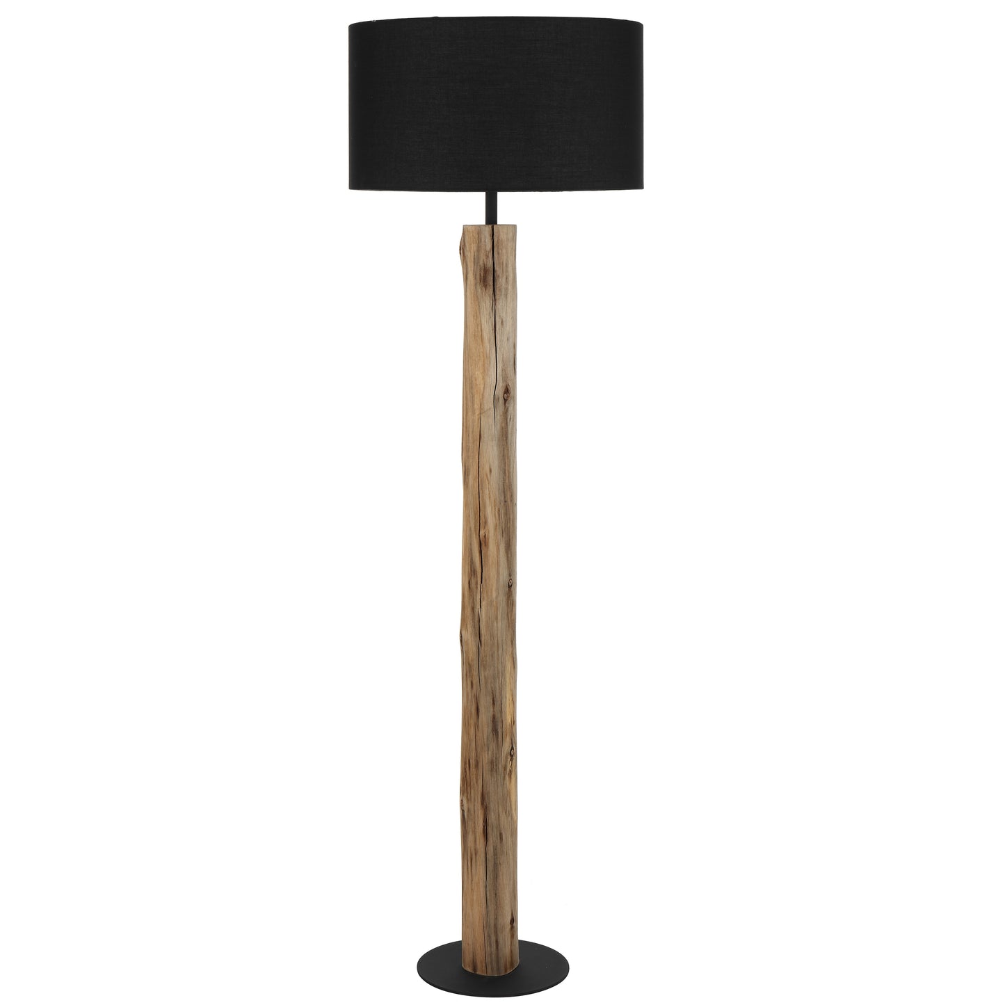 TFS FLOOR LAMP 25wE27max D:450 H:1500 FOOT SWTCH WOOD / BLACK SHADE