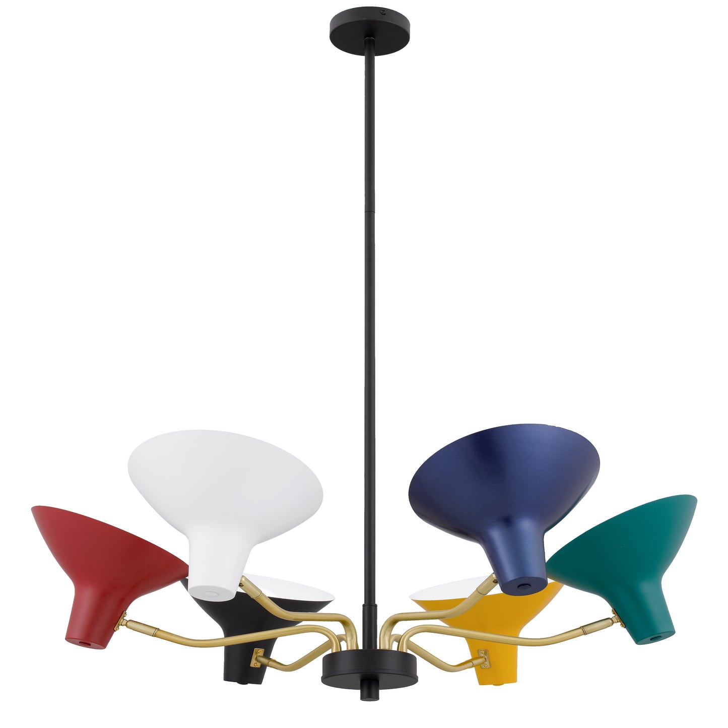 TFS 6 LIGHTS PENDANT 6x25wE27max D:900 H:150 MULTI COLOUR/BRASS MATT ROD:1.5m