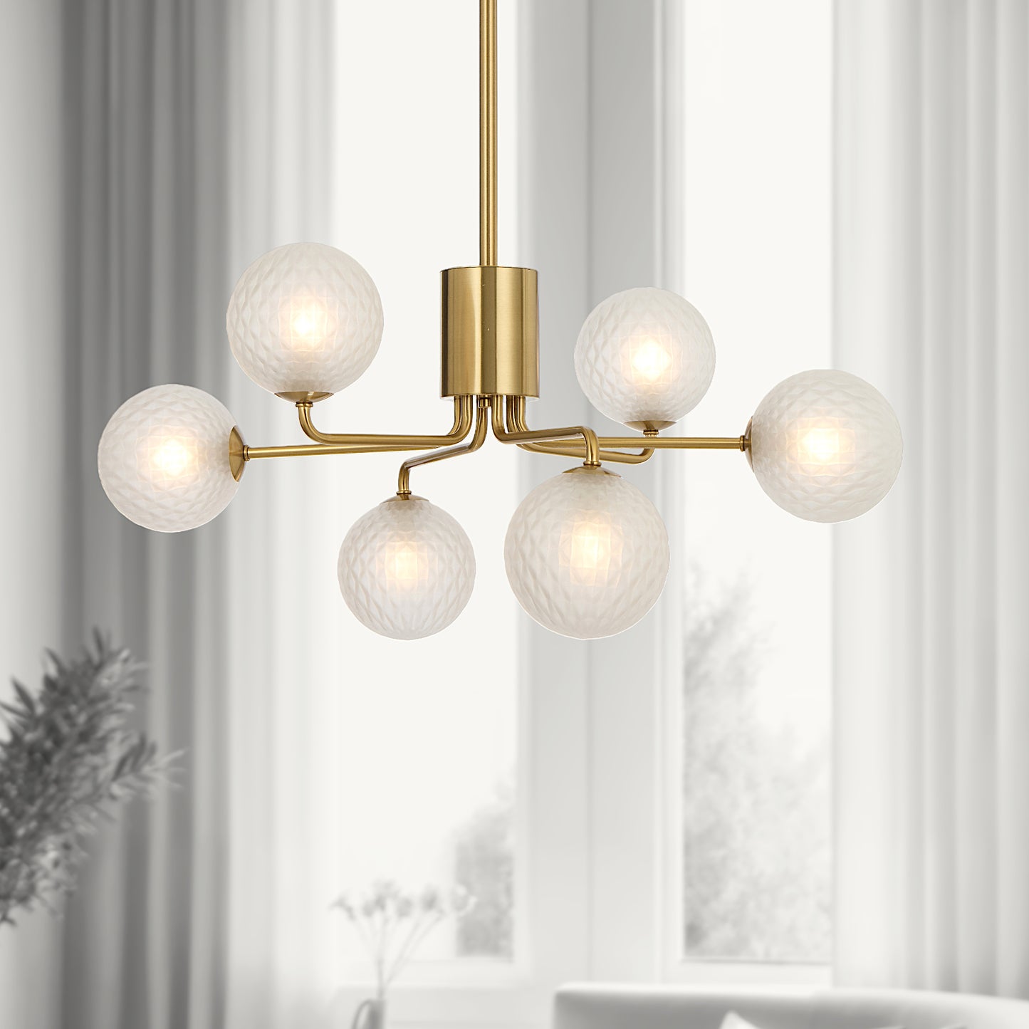 TFS 6LT PENDANT 6x6wG9max KIT D650 H295 ROD:2*600+1*300 ANT GOLD/ FROST TEAR PATTERN
