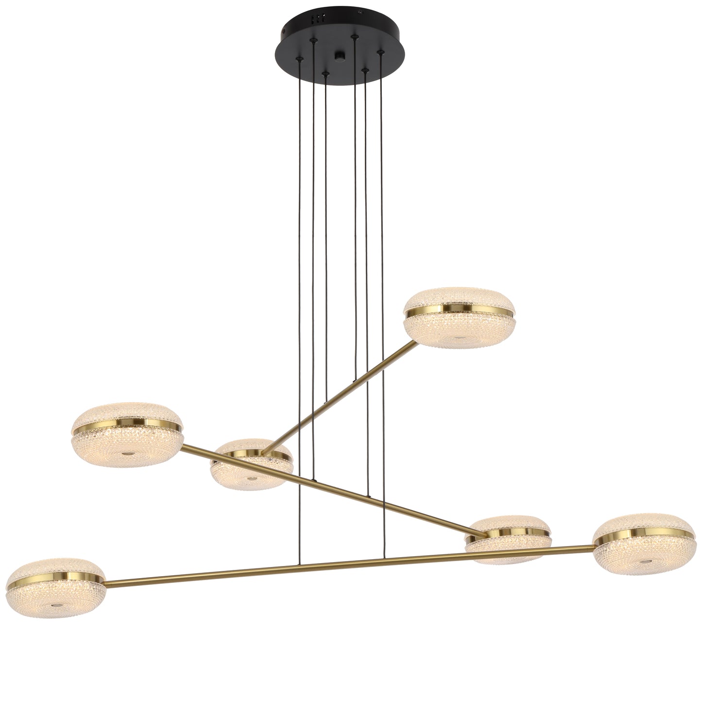 TFS 6 LTS PENDANT 6x10wLED D1040 H70 3000k non-DIM CAB2.5M ANT GOLD / CLEAR