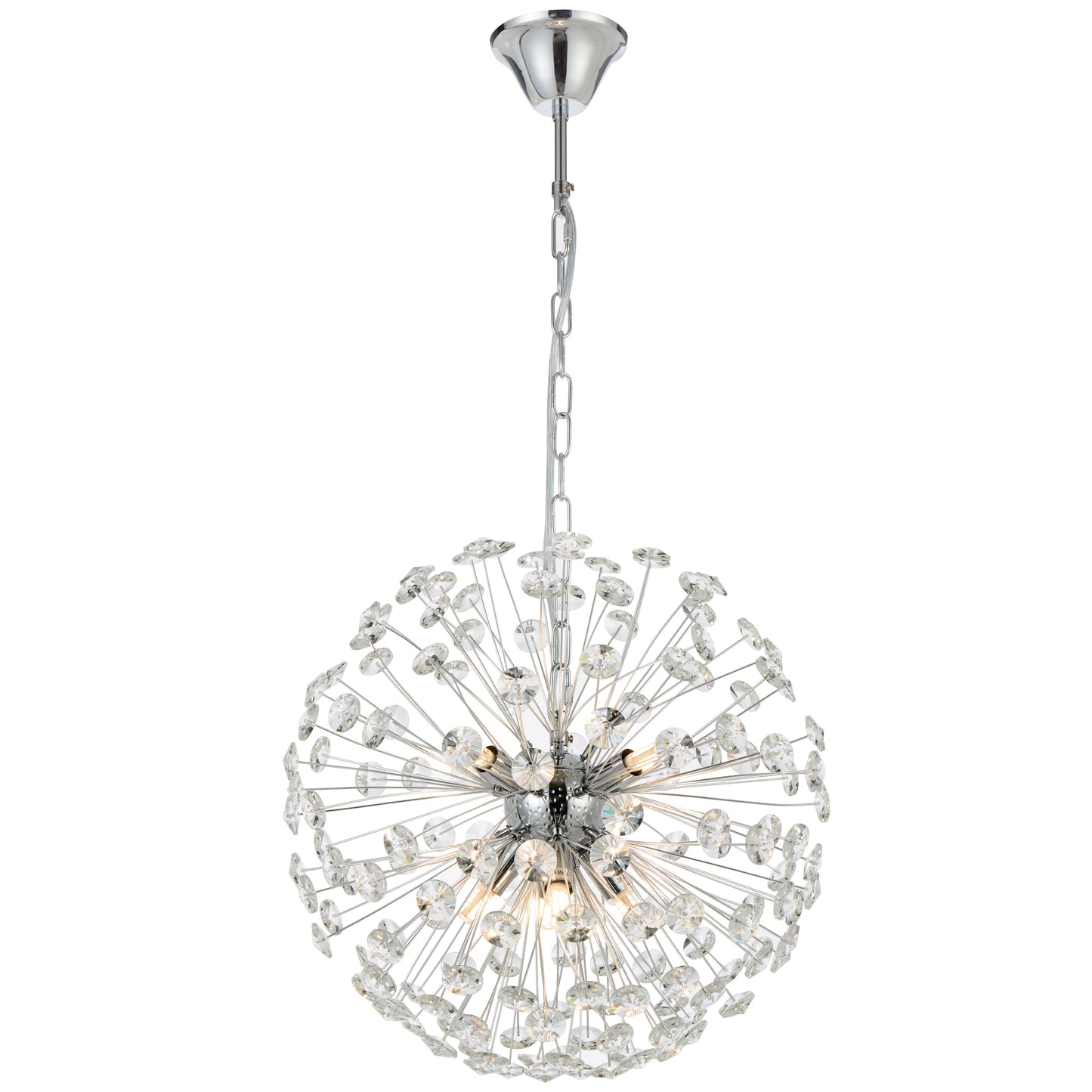 TFS 8 LT PENDANT 8x6wG9max D:400 CHAIN 2M CRYS H:160 CHROME / CLEAR