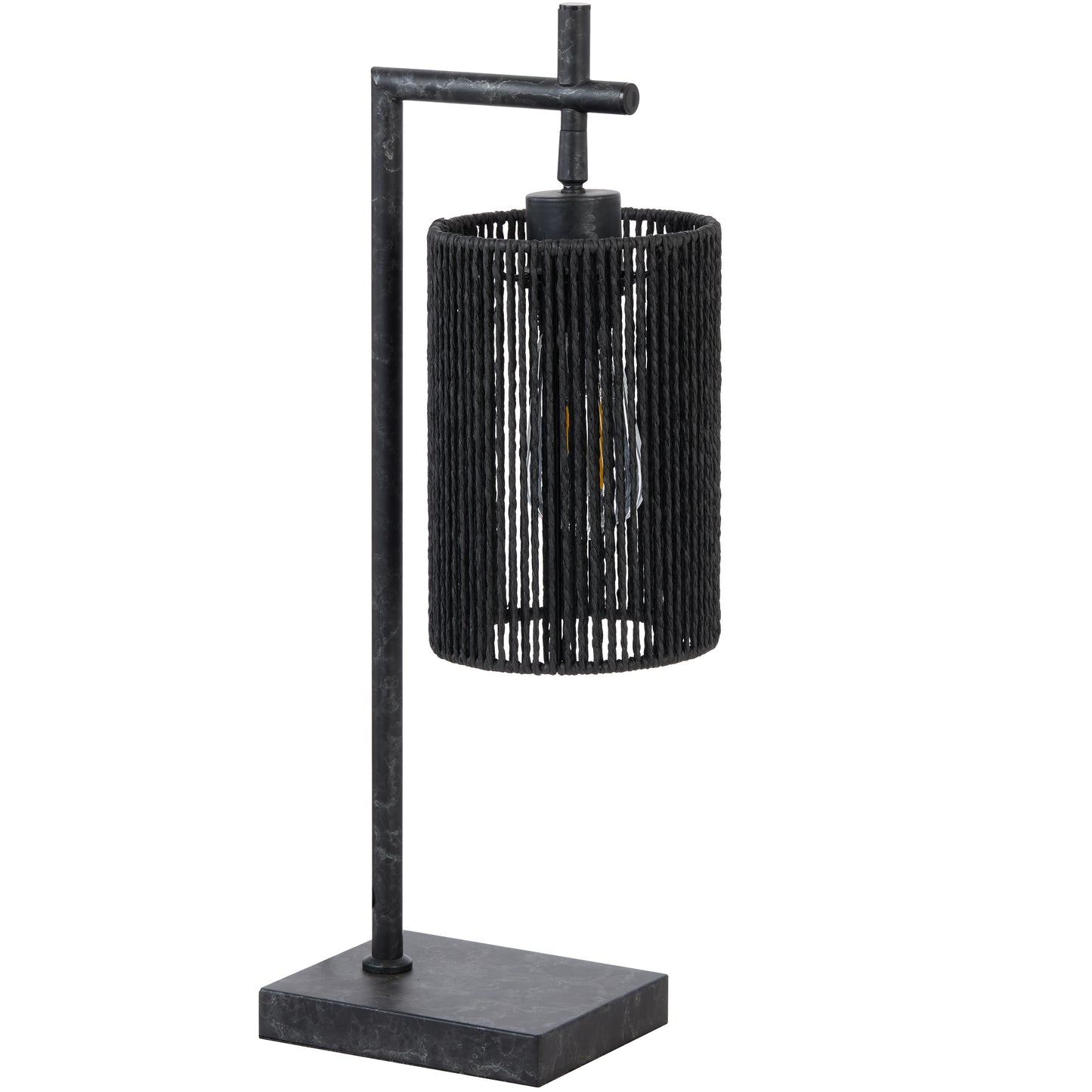 TFS TABLE LAMP 25wE27max L210 W140 H500 inline swt GUN METAL / BLACK STRING