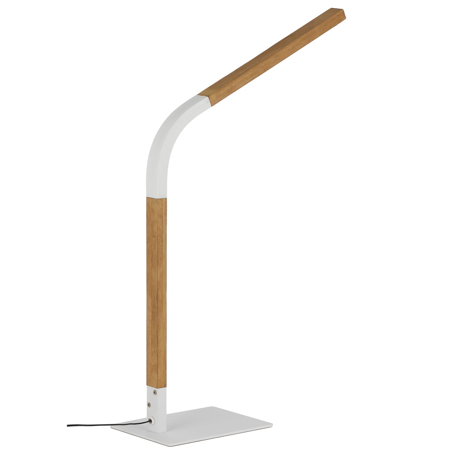 TFS TABLE LAMP 7wLED 400Lm L:380 W:130 H:630 INLINE SWTCH 3000K WHITE MATT/ASH TIMBER