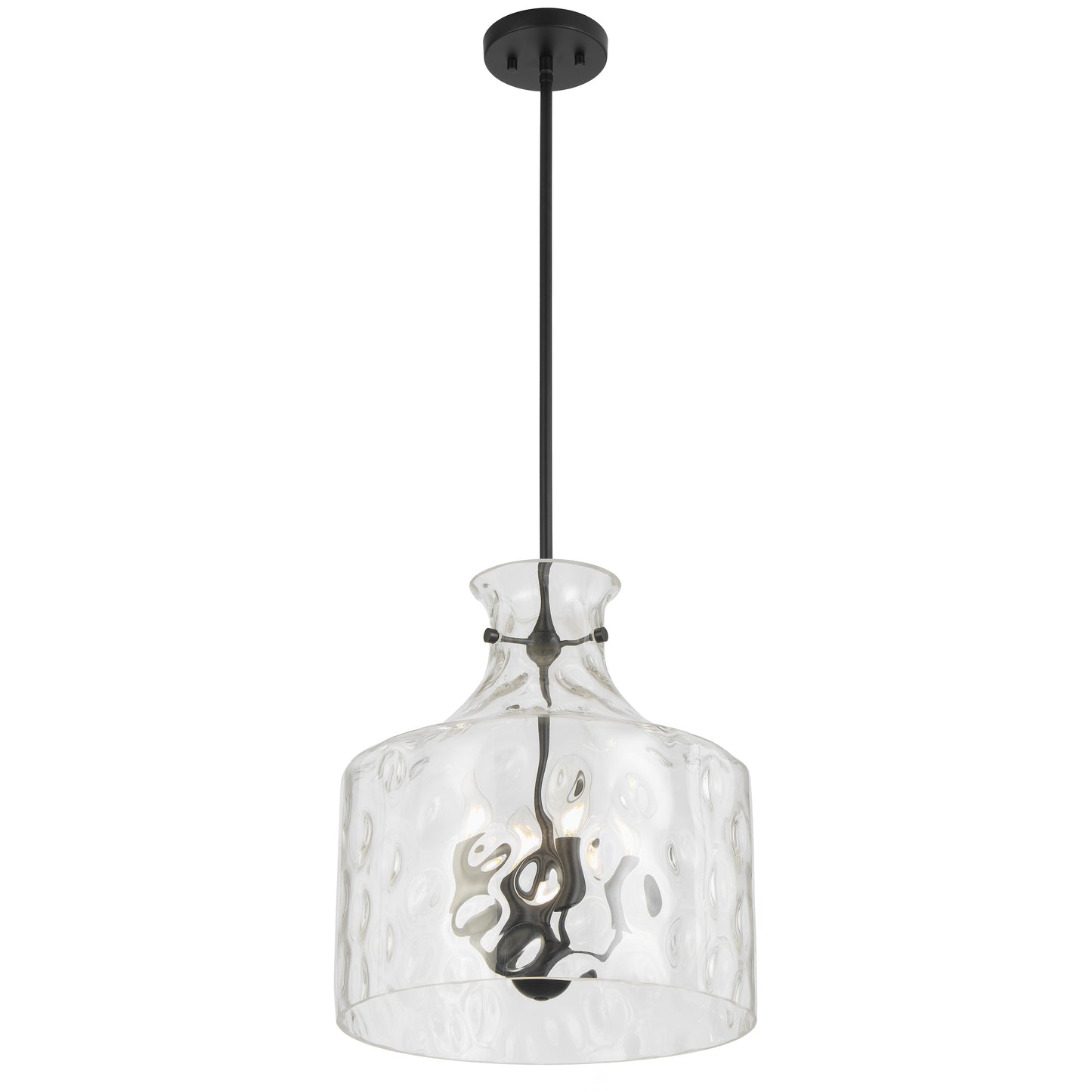 Solline TFS 4LT PENDANT 4x25wE14max D:380 H:420 ROD 1.5m BLACK MATT/ CLEAR WATER STREAK
