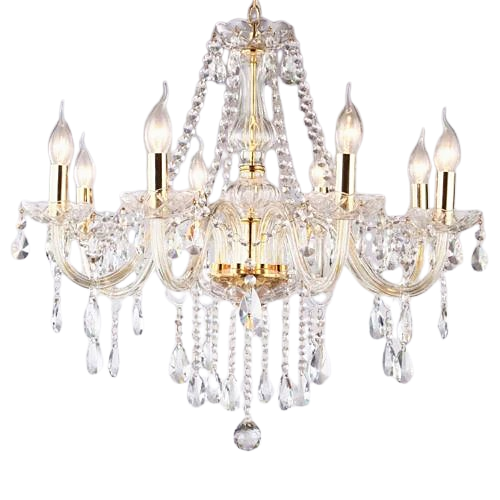 Buy 8-Head Golden Clear Chandelier – Shop Now AU