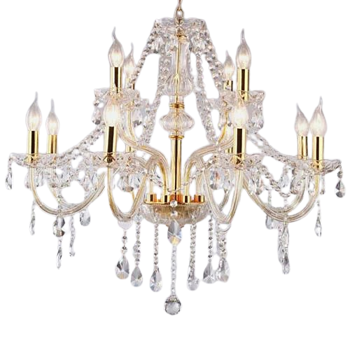 Shop Chandelier 8 & 4 Heads – Golden Clear Design AU