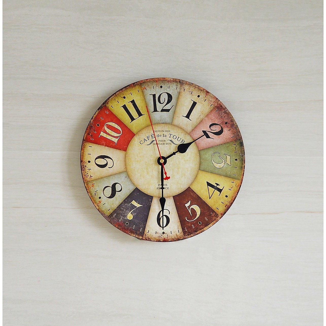 Shop Handmade Large Colourful Wall Clock – Unique Decor AU