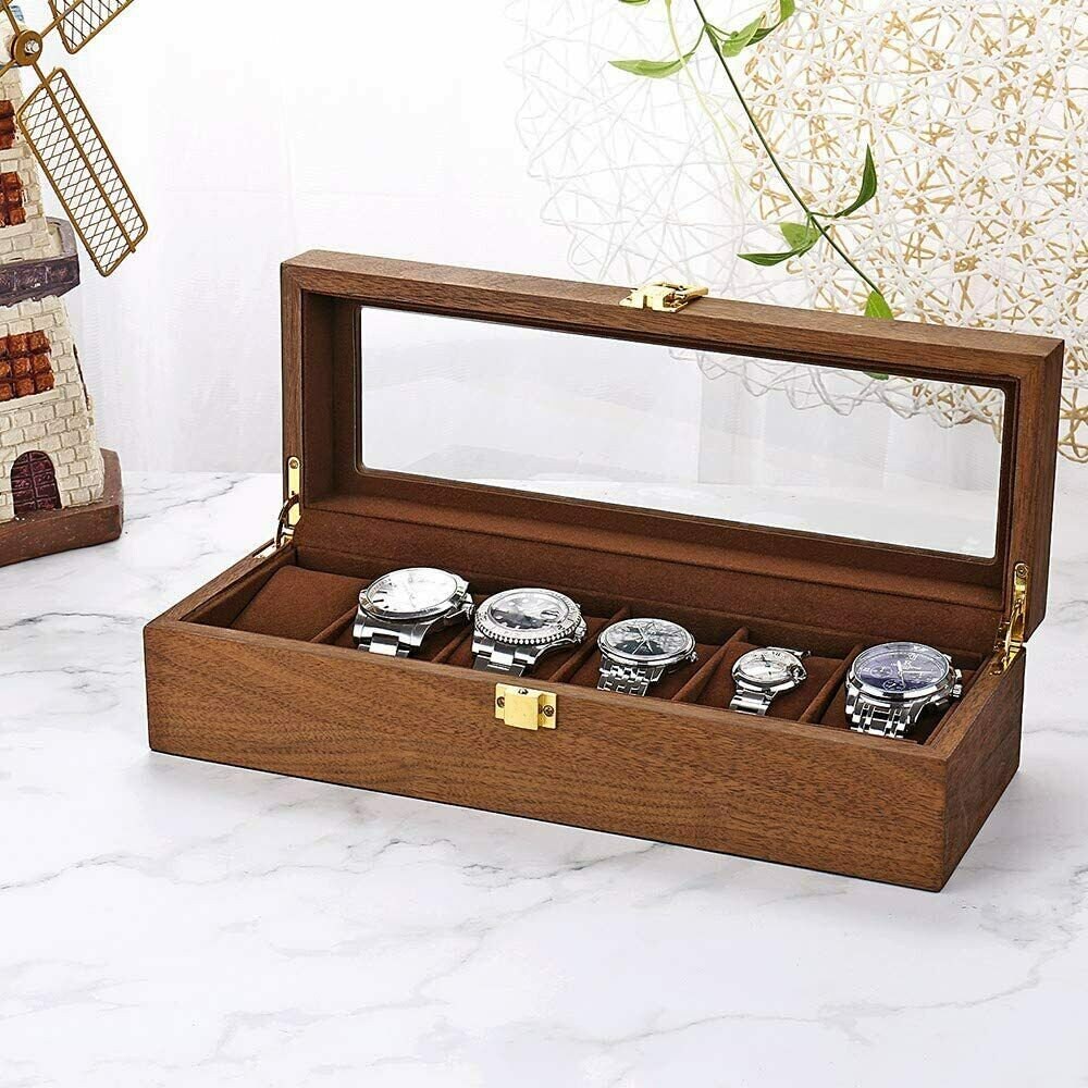 Shop the Wooden Watch Box with 6 Slot Display
