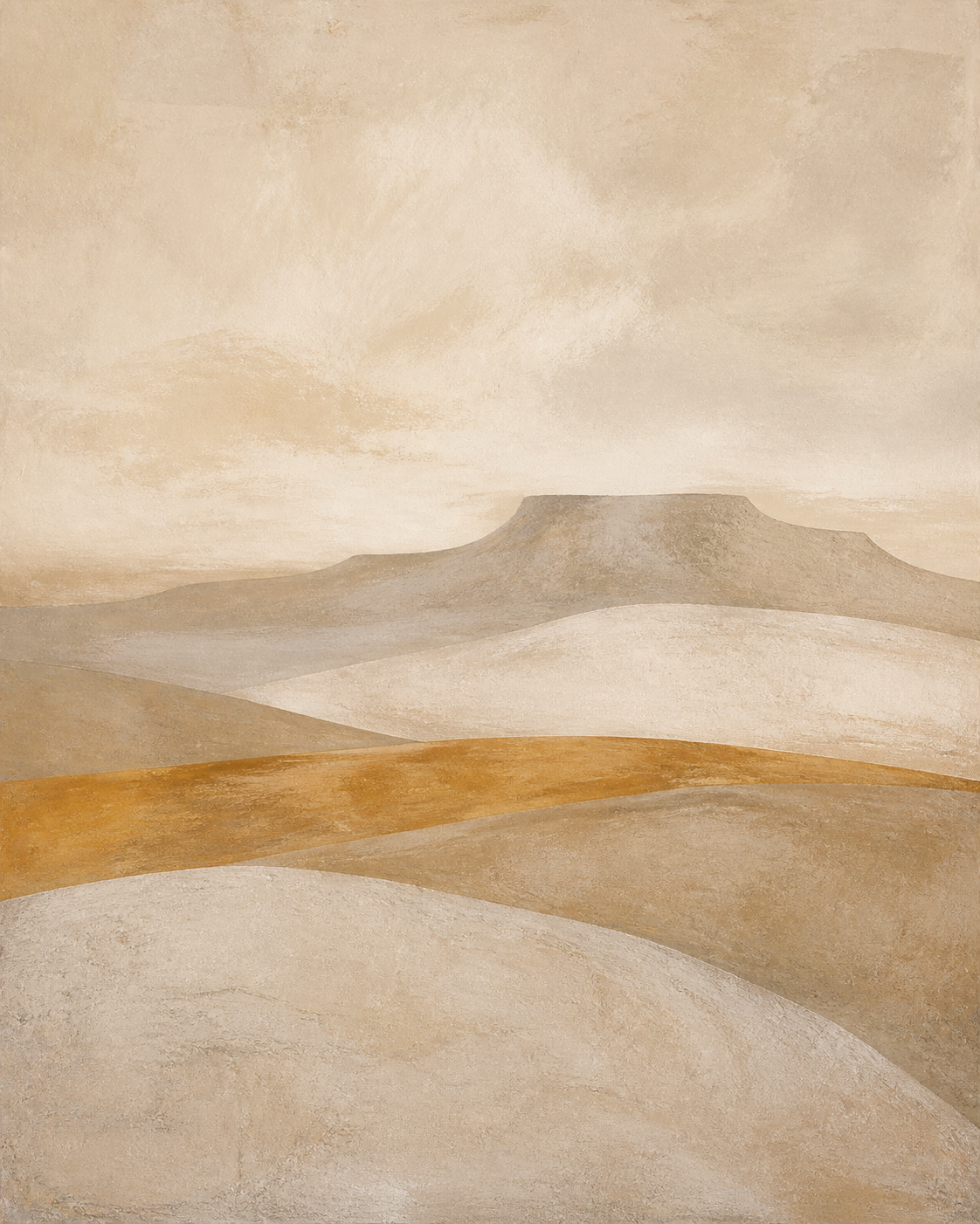 Ochre Horizon neutral abstract artwork detail