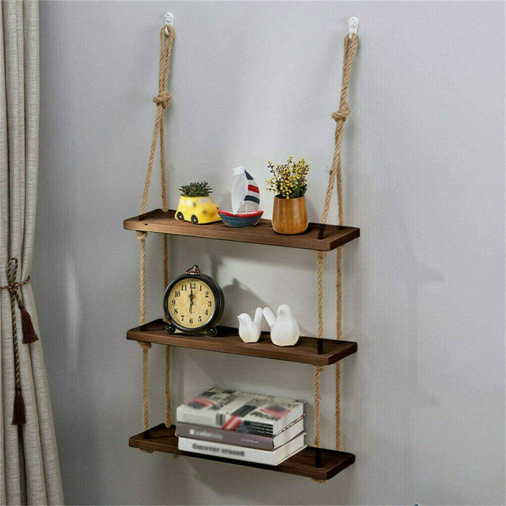 Buy Rustic Rope Hanging Wall Shelf – Shop in AU