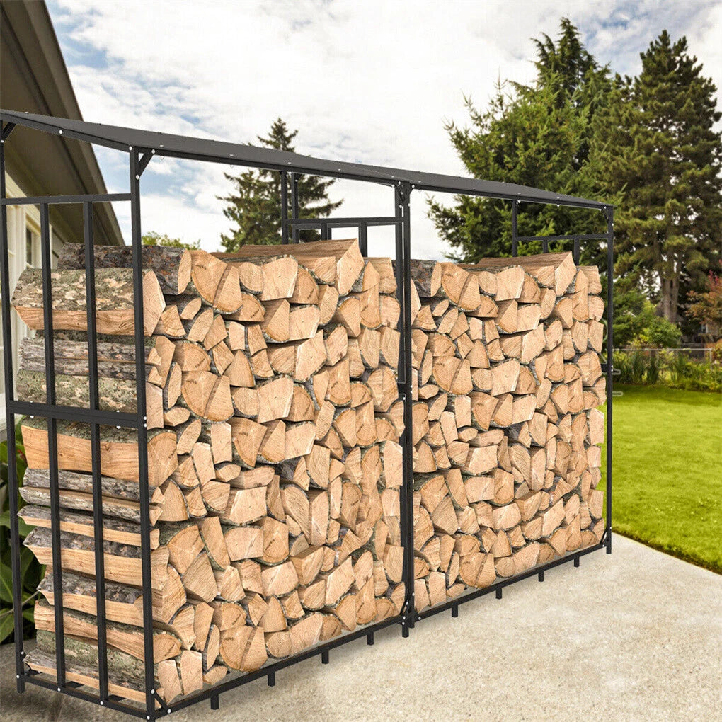 XL Metal Log Rack for Fireplace and Wood Storage