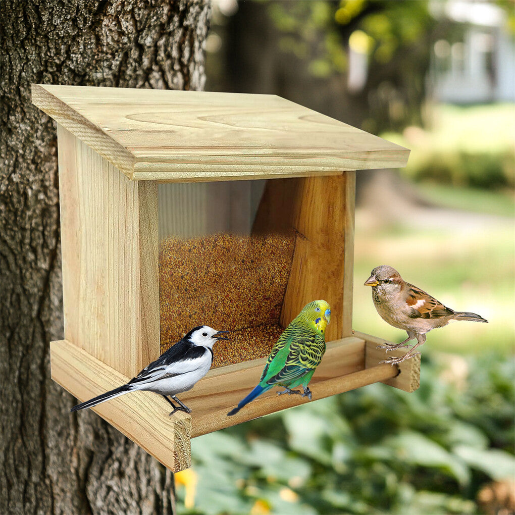 Tree-mounted wooden bird feeder – Shop Australia's best price