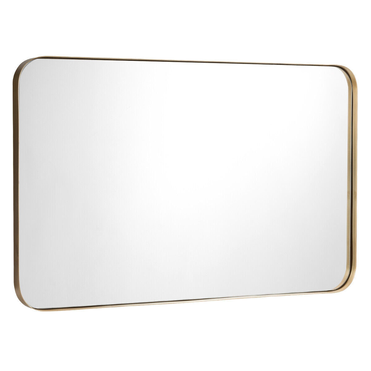Buy Online Square Bathroom Mirror – Golden Metal Frame 50x80cm