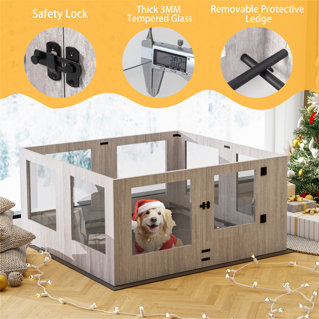 P&P Large Dog Whelping Box Pet Playpen Birth Cage with Safety Rail and Fertility Pad