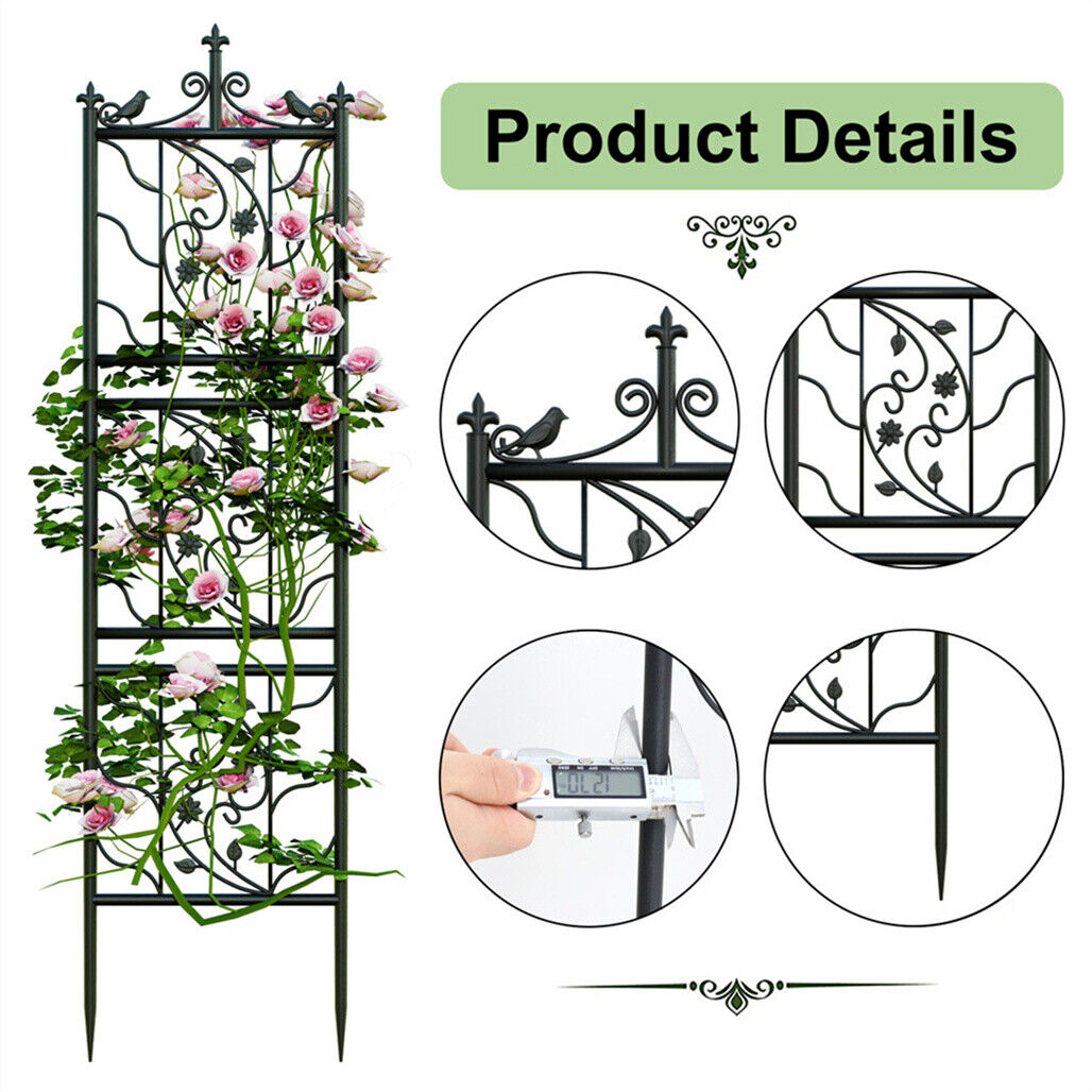 P&P 2pcs Tall Metal Garden Trellis Climbing Rose Plants Fence Animal Barrier Fence
