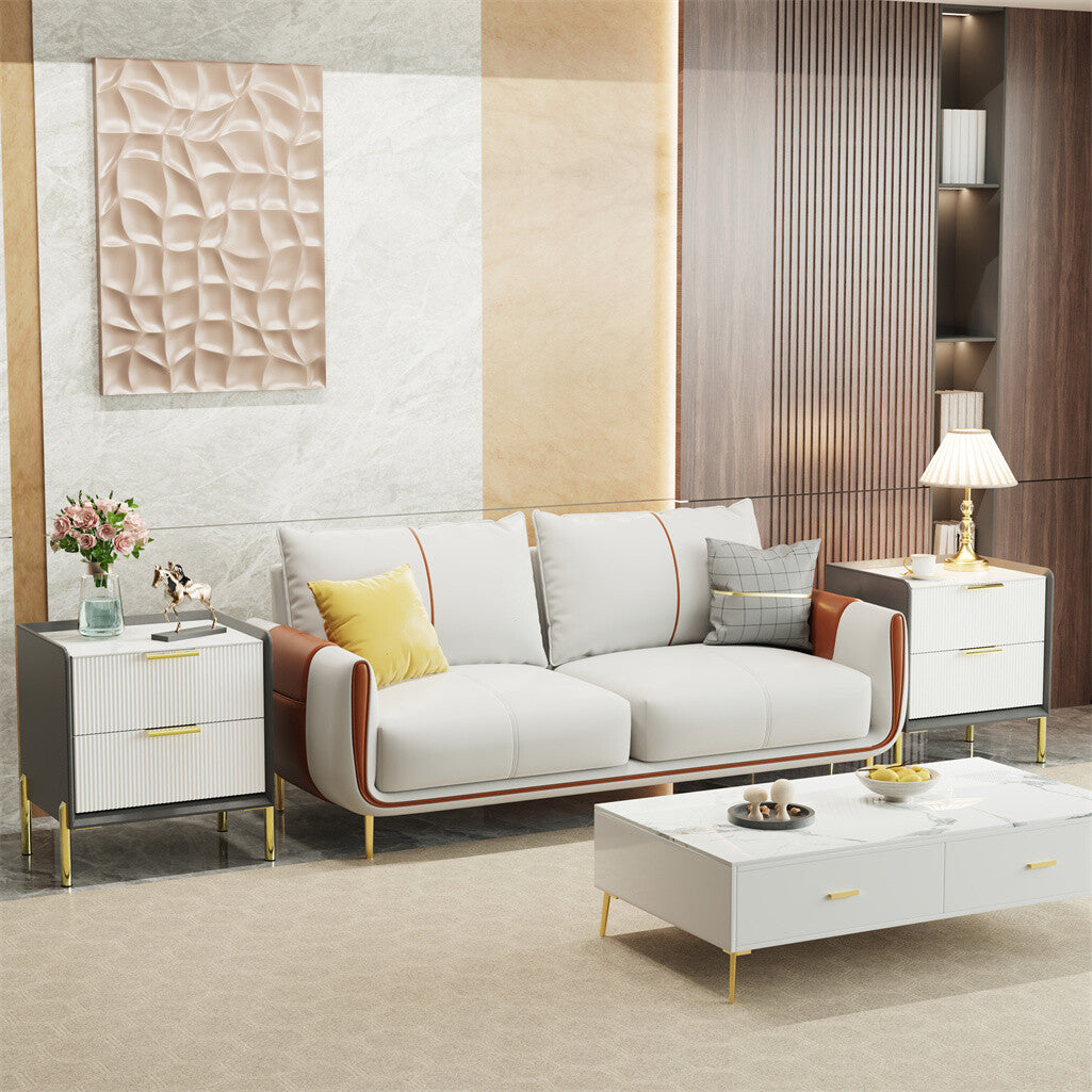 Glossy Marble Top Bedside Table - Buy Now in Australia