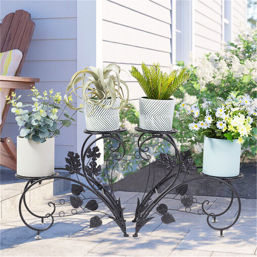 2pcs-sturdy-metal-plant-stand-heart-shape-flower-display-holder-garden-balcony