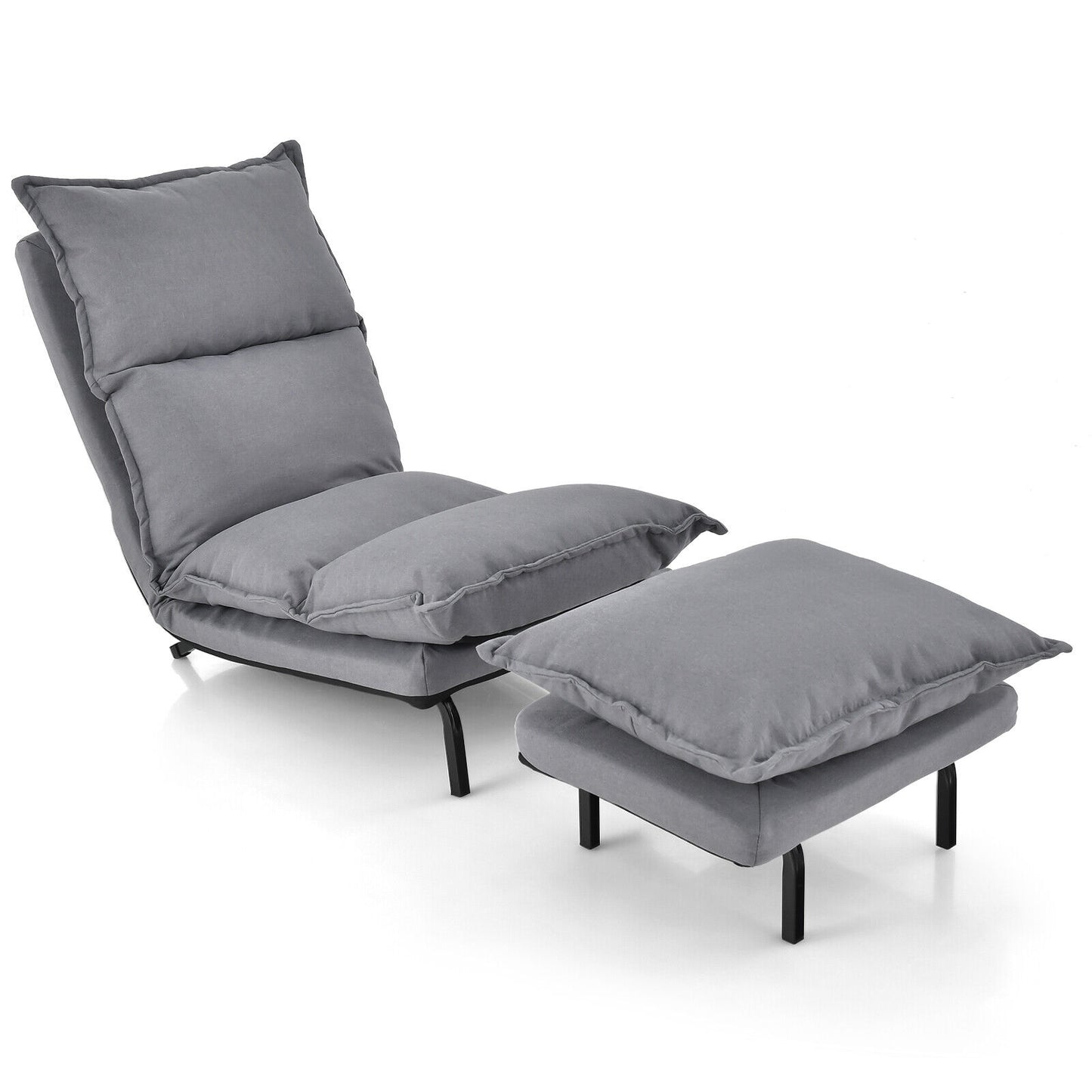 Shop Modern Armless Accent Chair with Ottoman Australia