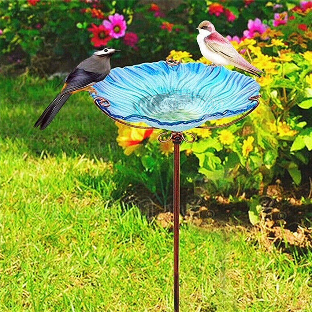 outdoor-glass-bird-bath-on-stake-garden-ornament-metal-wild-birds-feeder-bowl