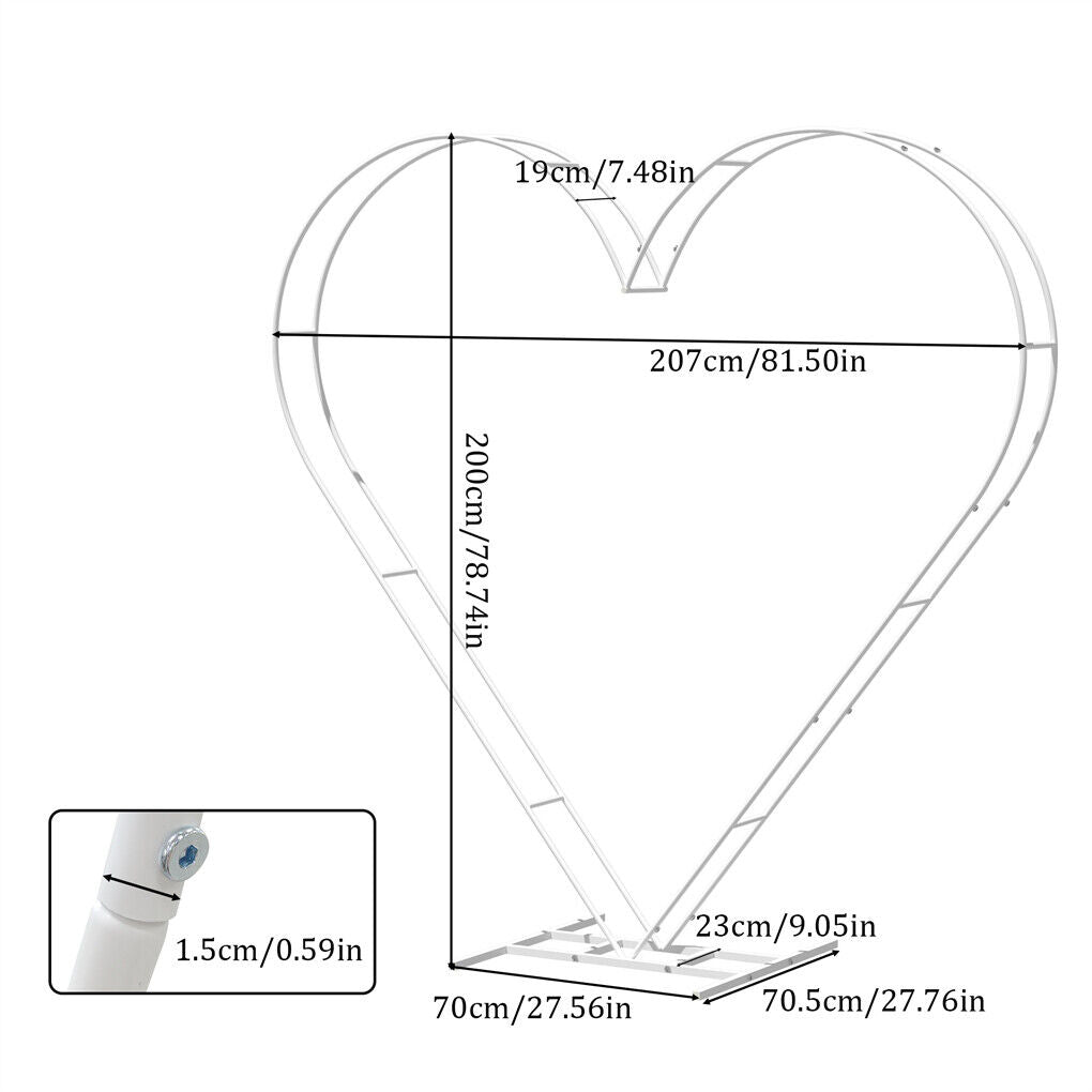 P&P Heart Shape Wedding Arch Stand Double Layers Metal Flower Balloon Arbor Stand AU