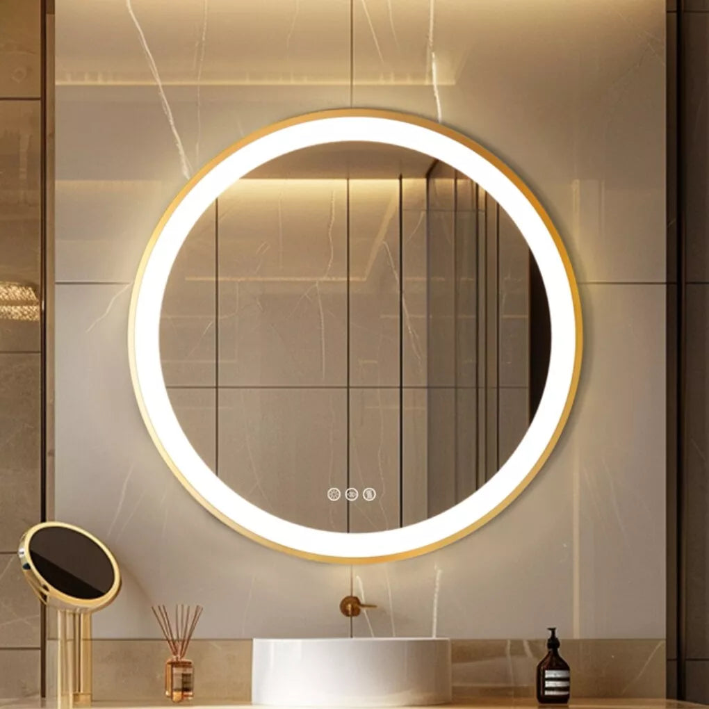 Gold Round LED Bathroom Mirror Australia