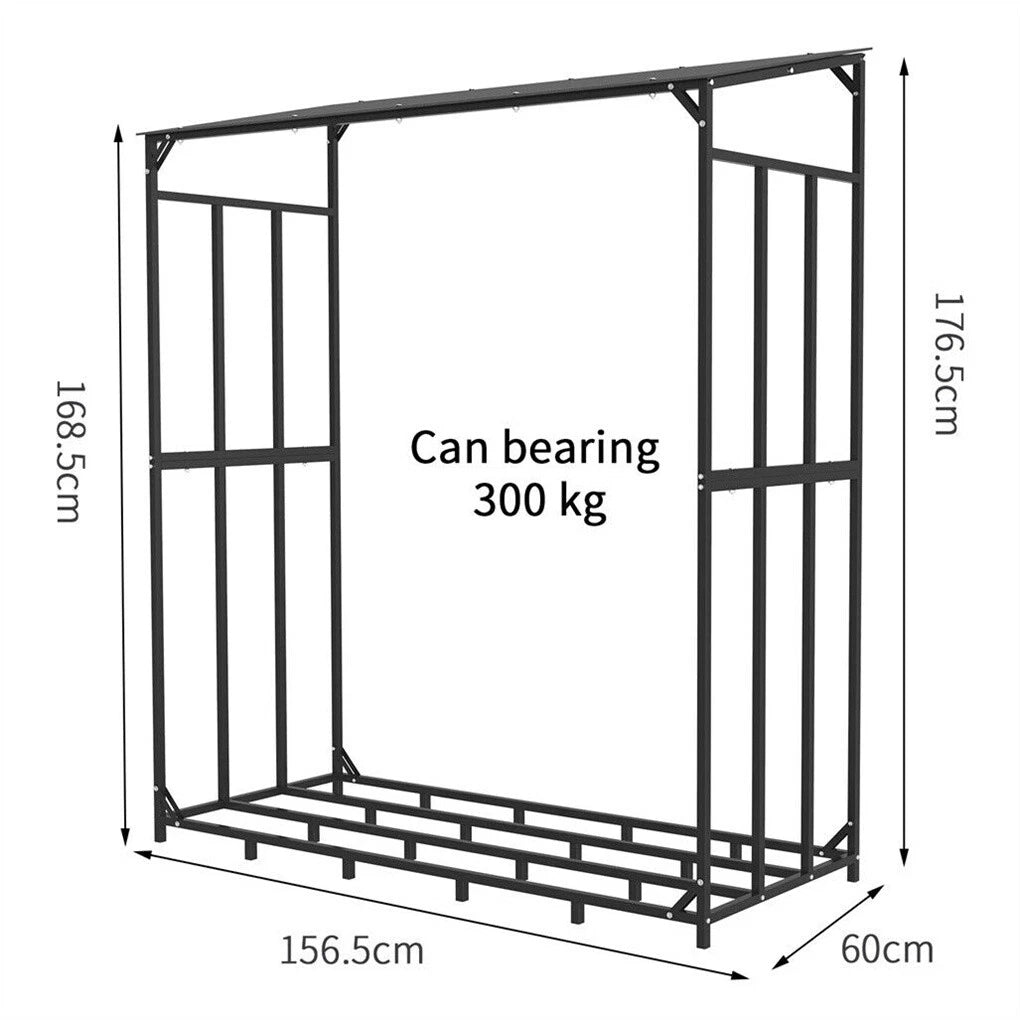 XL Metal Log Rack for Fireplace and Wood Storage