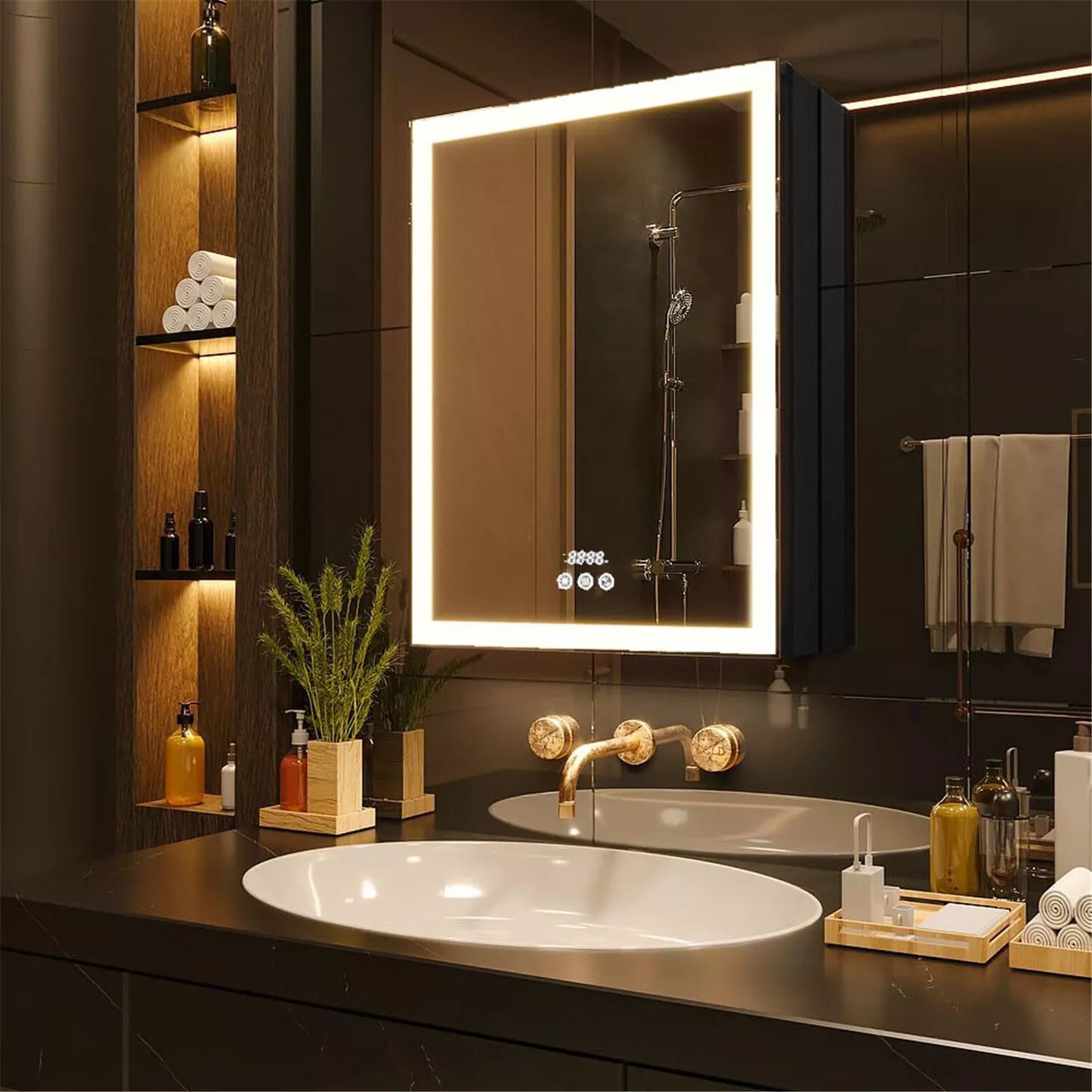 LED Bluetooth Mirror Cabinet with Adjustable Dimmer
