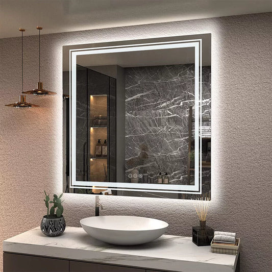 Dual LED Square Bathroom Mirror Australia