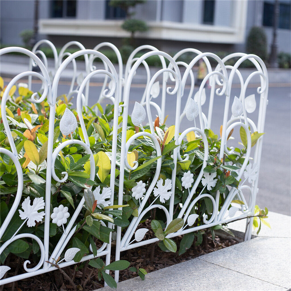 P&P 5 Panels Garden Fence Front Yard Border Edging Flower Bed Fence Dog Pet Barrier