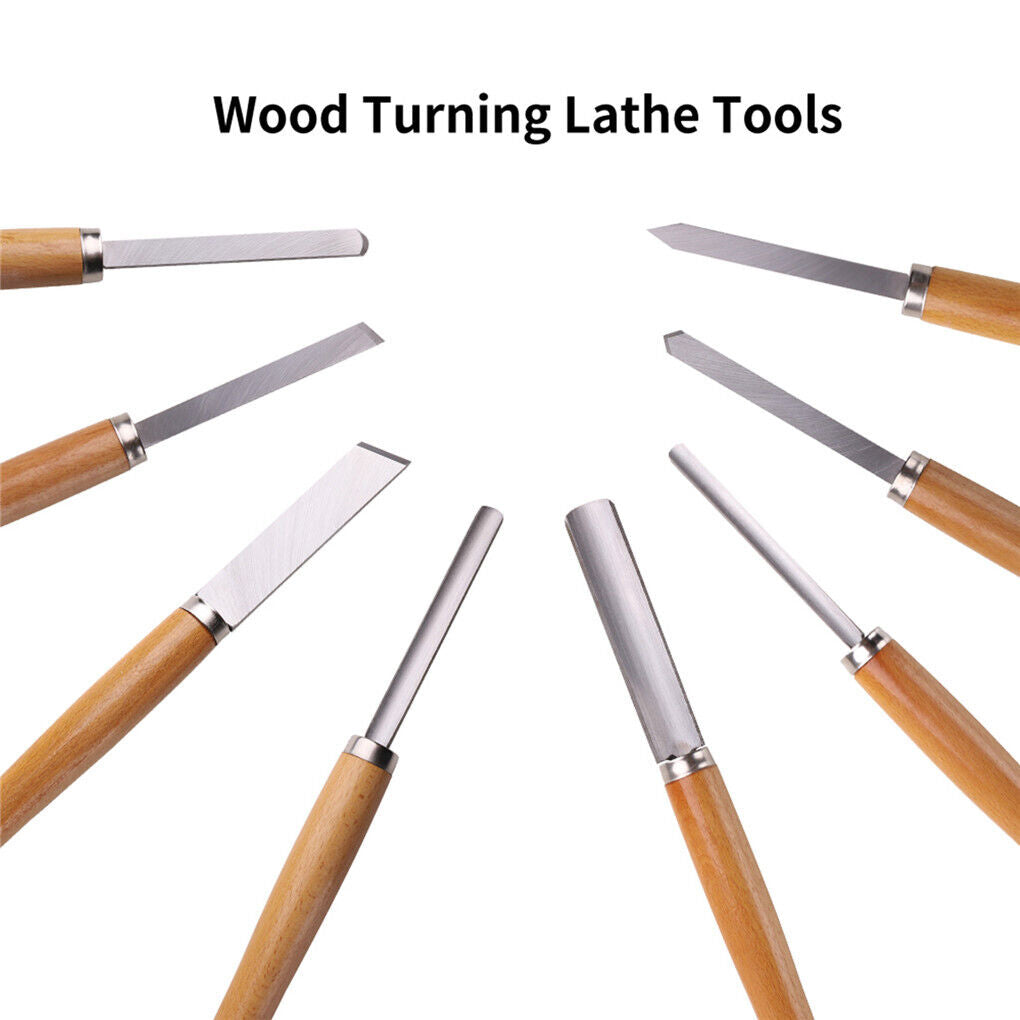 P&P 8Pack HSS Wood Lathe Chisel Cutting Carving Tool Wood Turning Tools for Hardwood