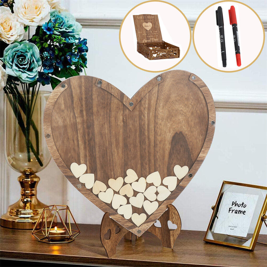 3d-wedding-guest-book-wooden-transparent-heart-shape-frame-drop-box-diy-decor-au