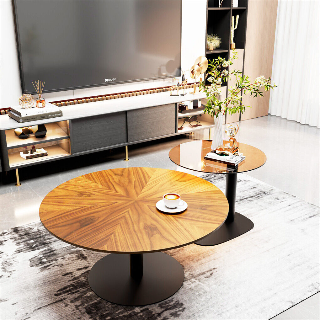 Set of 2 Walnut Wood Nesting Coffee Tables – Perfect for Your Australian Office & Living Room
