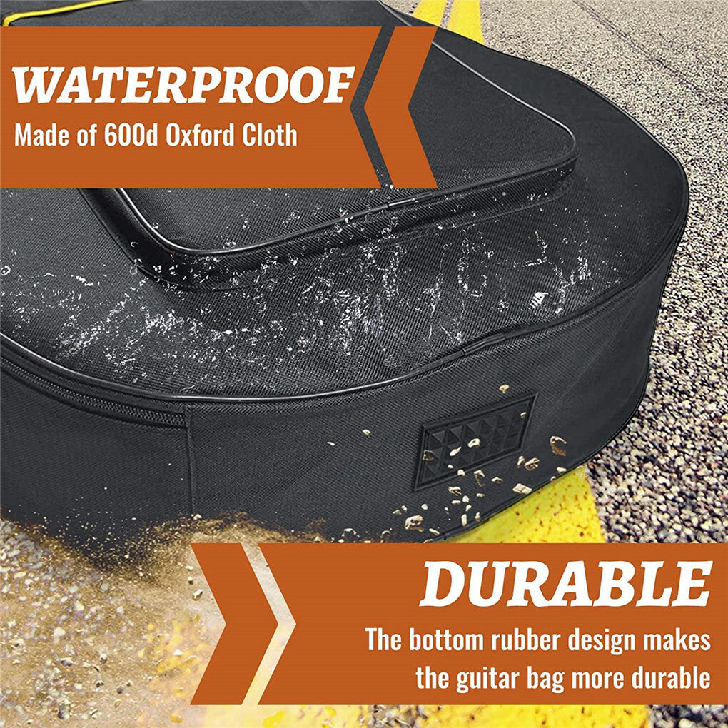 P&P 38-41" Waterproof Oxford Electric Guitar Case Gig Bag w Double Straps & 2 Pockets
