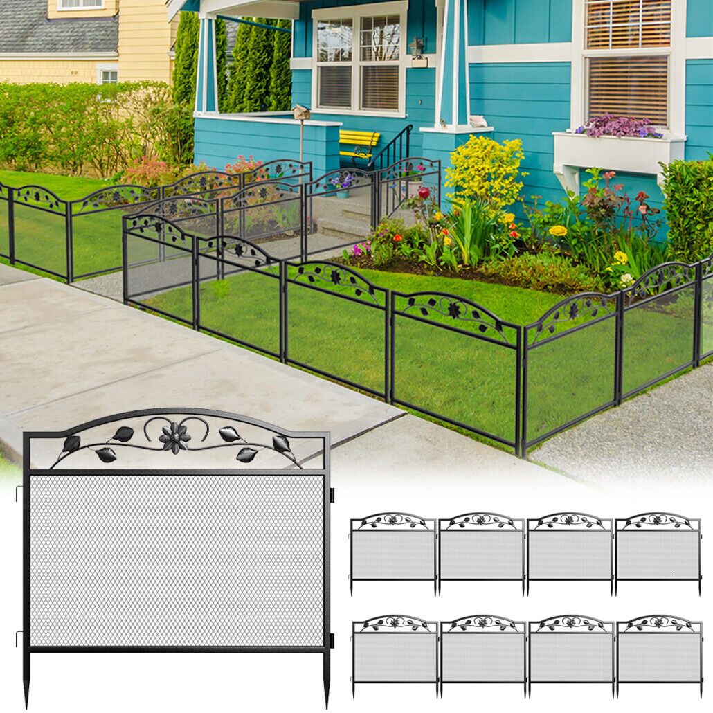 5x-heavy-duty-metal-garden-fence-tall-rustproof-animal-barrier-flower-bed-edging