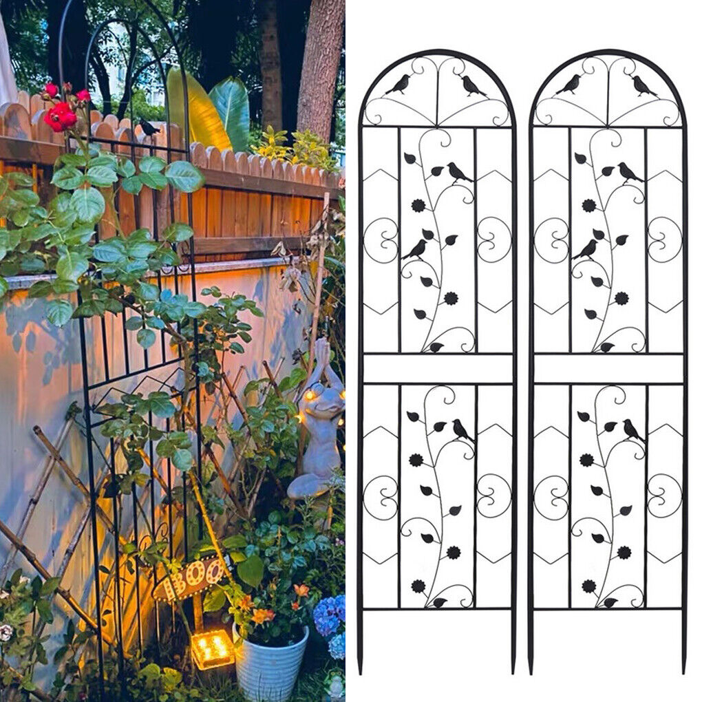 2pack-super-tall-metal-garden-trellis-decorative-metal-fence-for-climbing-plants