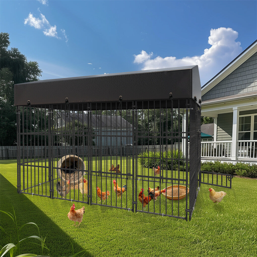 P&P Giant Dog Kennel Dog Crate Cage Yard Animal Pet Enclosure Playpen WaterproofRoof