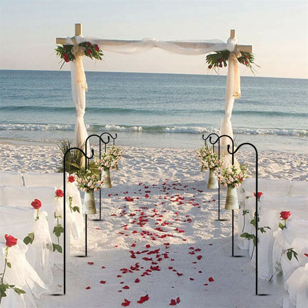 P&P 8X Premium Metal Shepherd Hooks Plant Hanger Bird Feeder Pole for Solar Lights