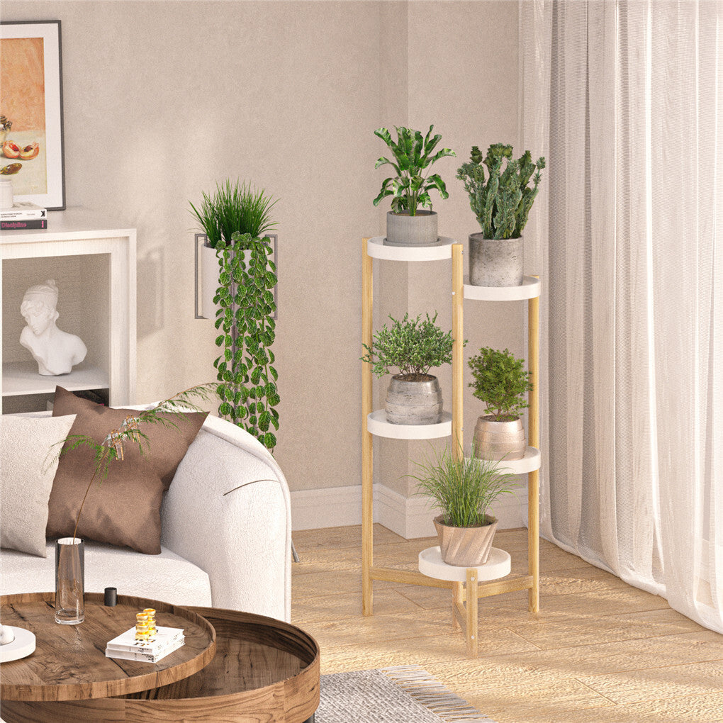 P&P Natural Bamboo Plant Stands Tall Corner Flower Pot Holder Plant Display Rack