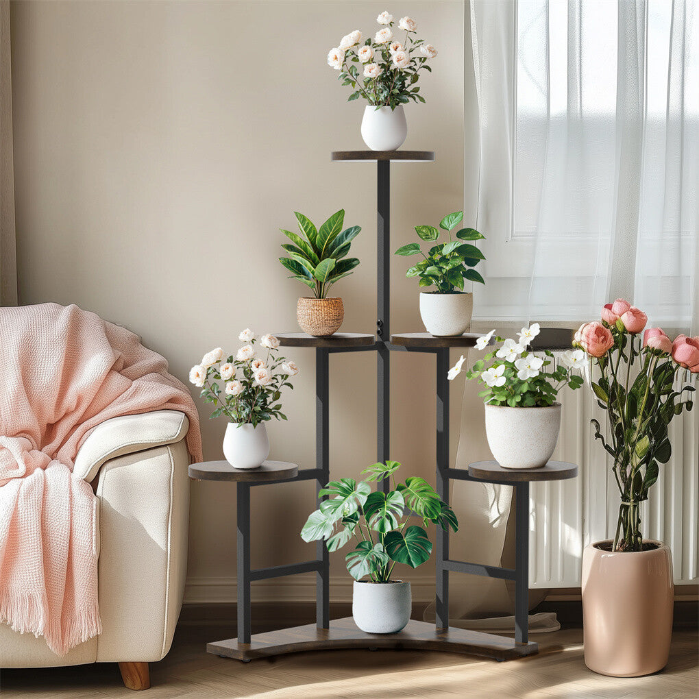 P&P 6 Tiered XXL Corner Plant Shelf Multiple Potted Flower Stand Balcony Garden