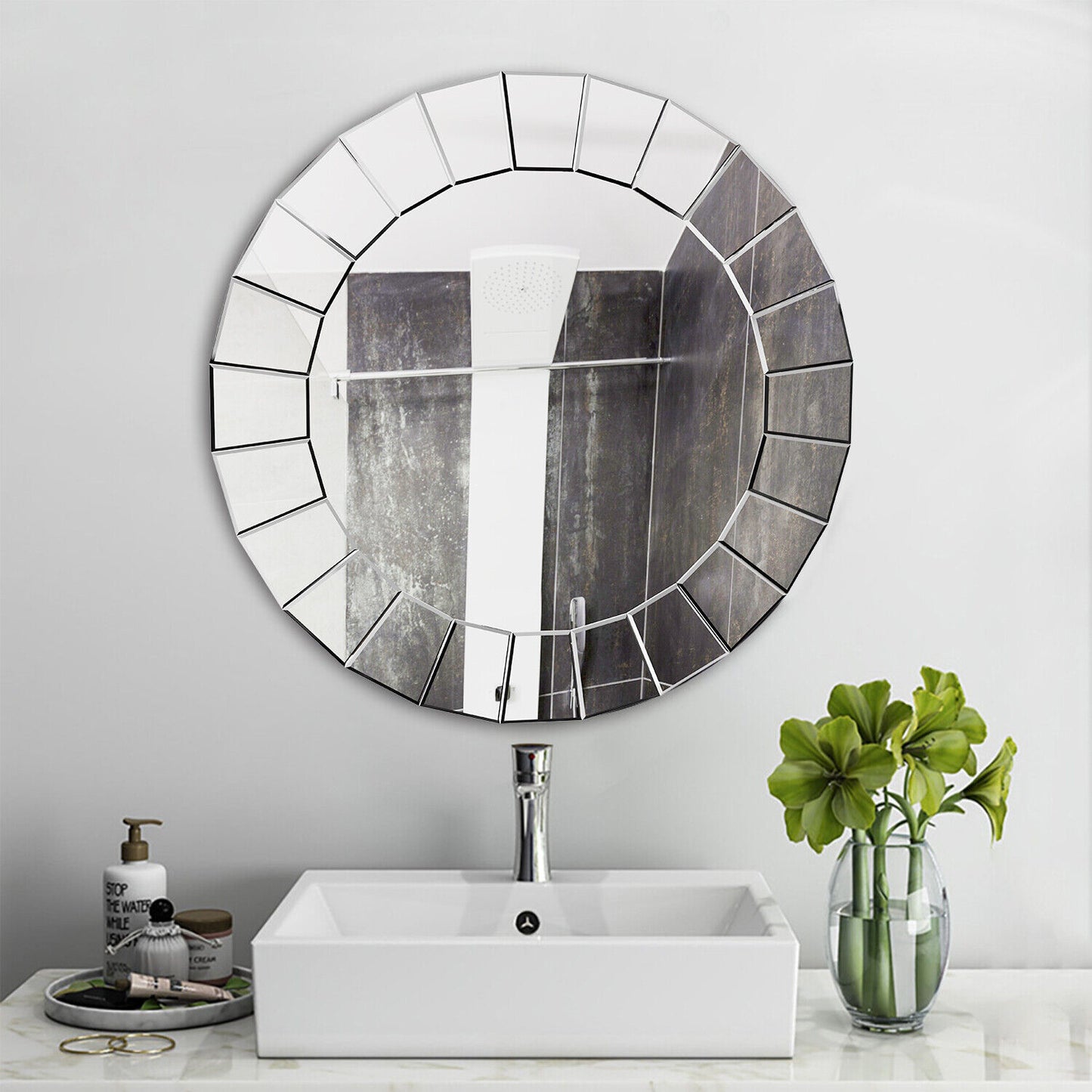 Buy Online Round 3D Bevelled Glass Mirror – Shop Now AU