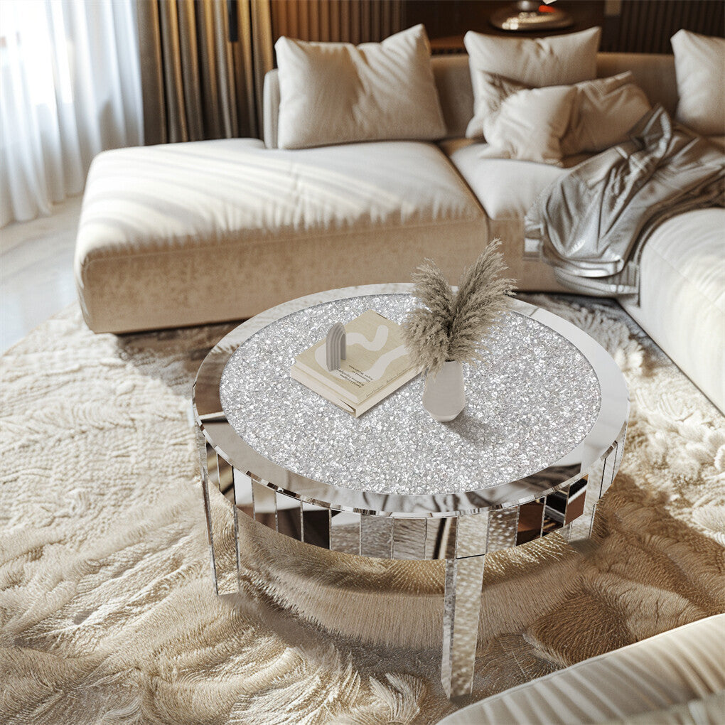 Shop Modern Silver Crushed Crystal Coffee Table - Australia
