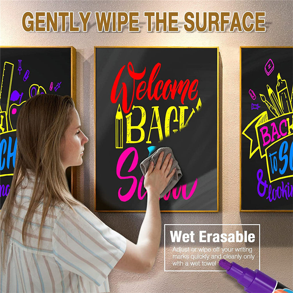 P&P Bold Chalk Markers Dual Tip Dry Erase Marker Pens Packs Non-Toxic Window Markers