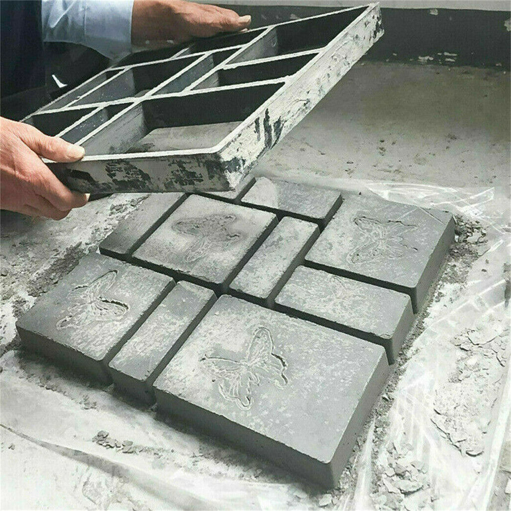 P&P 10Grids Garden Paving Brick Patio Concrete Slabs Maker Path Driveway Stone Mould