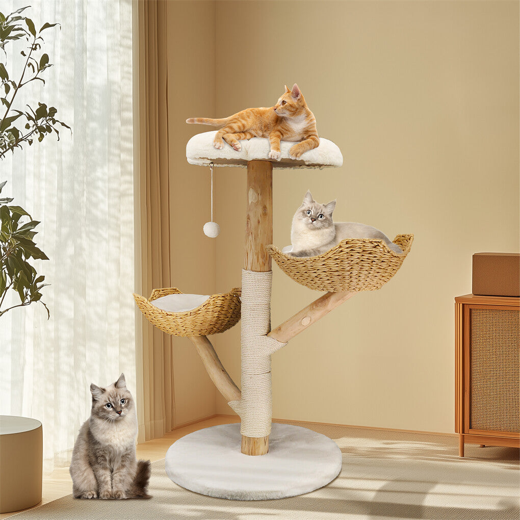 P&P Large Multi-Level Cat Tree Activity Tower Cozy Kitten Play House w/Plush Cushion