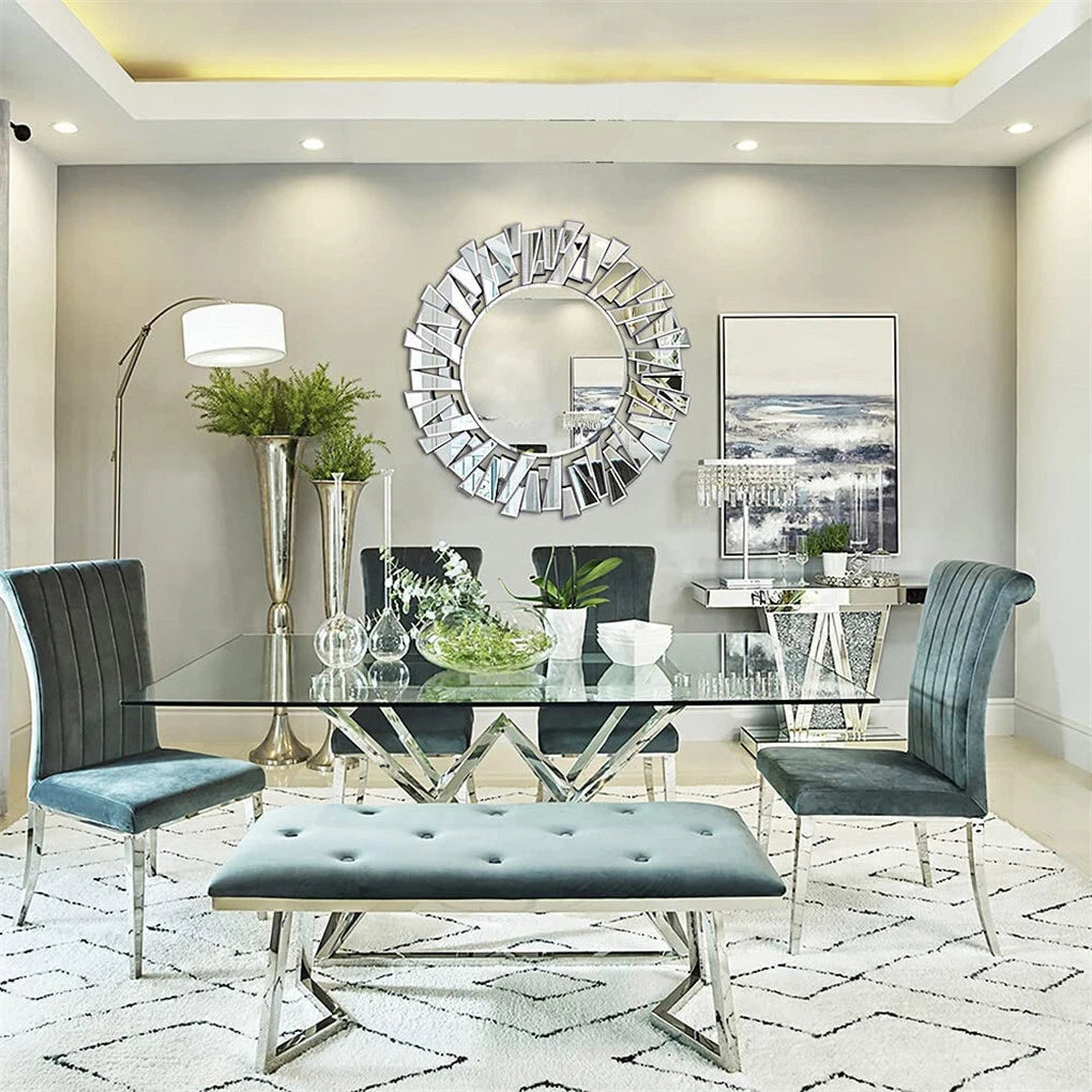 Large Decorative Round Mirror for Living Room