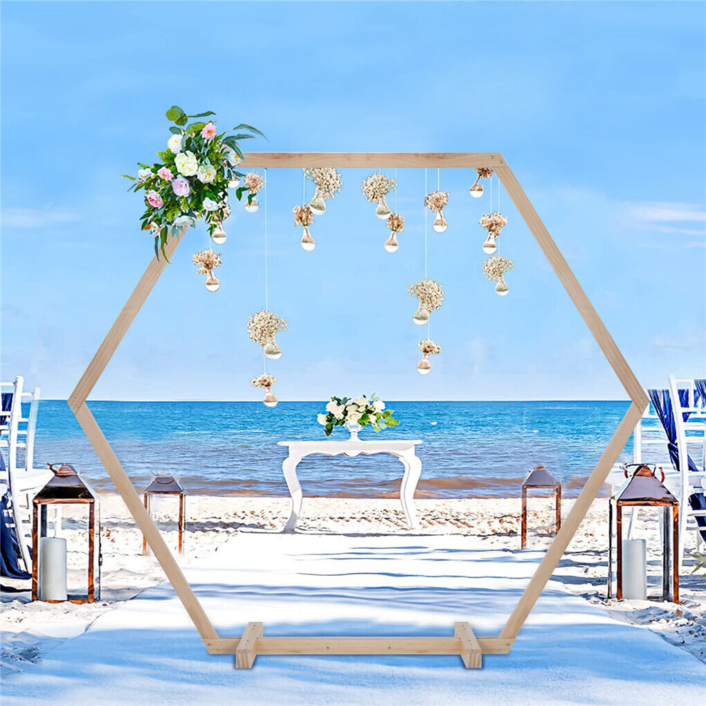 garden-balloon-arch-backdrop-flower-display-hexagonal-stand-frame-wedding-decor