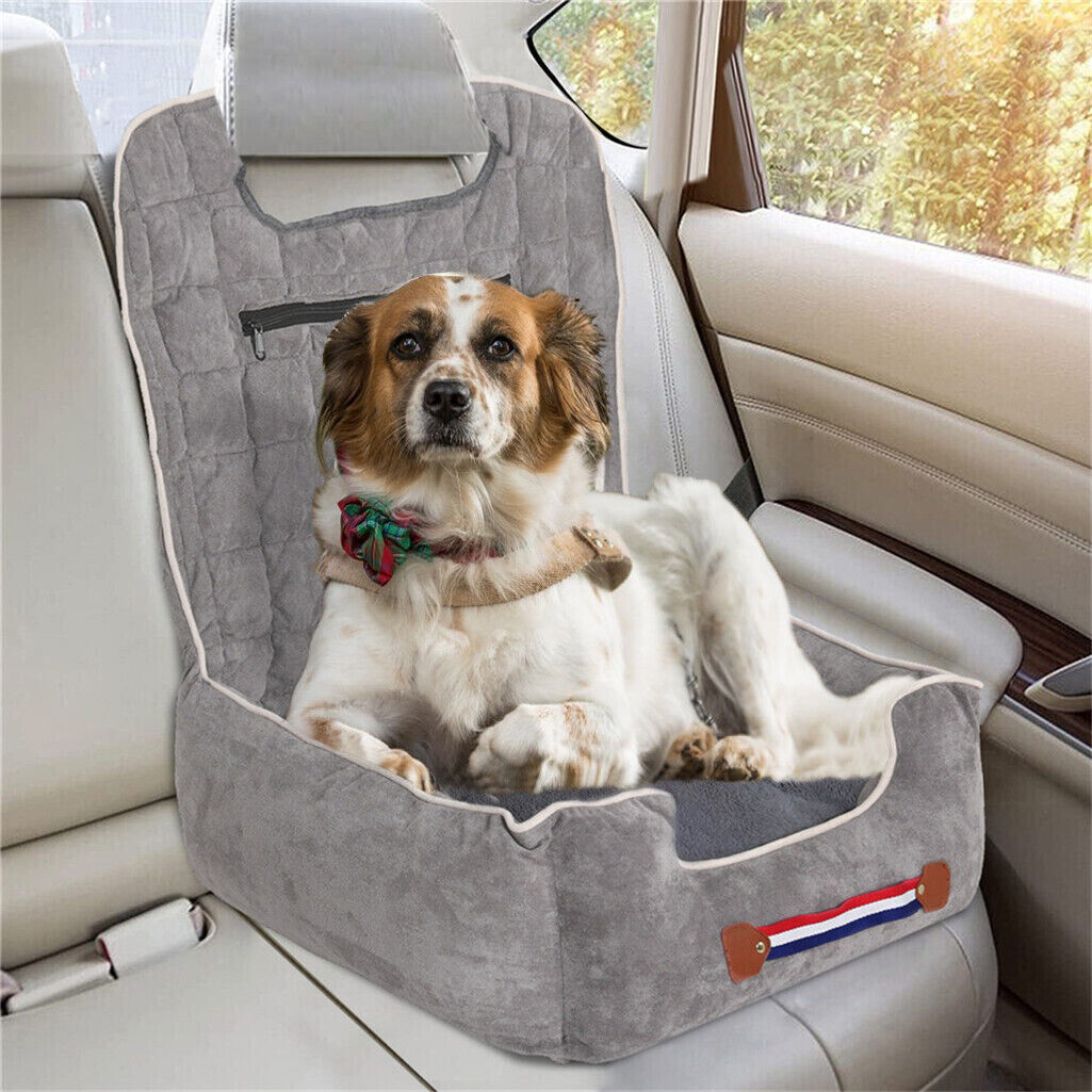 ultra-soft-dog-car-seat-pet-booster-travel-bed-protector-w-clip-on-non-slip-base